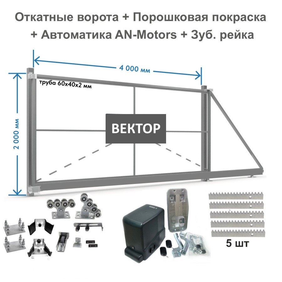 Каталог откатные ворота из трубы